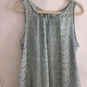 TOP Snake Print Tank Sleevless Sheer XXL